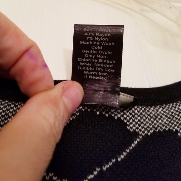 Ann Taylor Black Navy Blue and White Knit Dress - Picture 4 of 4